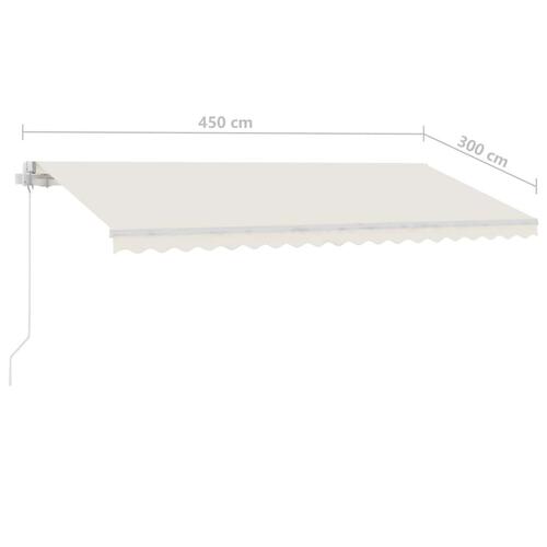 Fritstående markise 450x300 cm manuel betjening cremefarvet