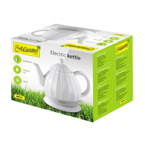 Elkedel Maestro MR-070 1,2 l – keramisk, 1.200 W, hvid