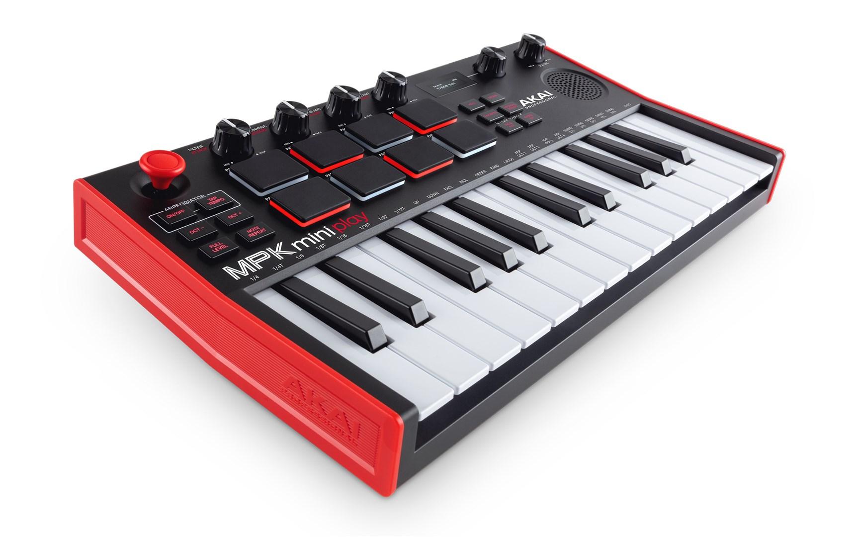 MIDI-keyboard AKAI MPK Mini Play MK3 - pad controller, USB, sort/rød billede
