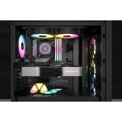 CPU vandkøler Corsair iCUE Link H100i - 240 mm, LCD, 2×120 mm, sort