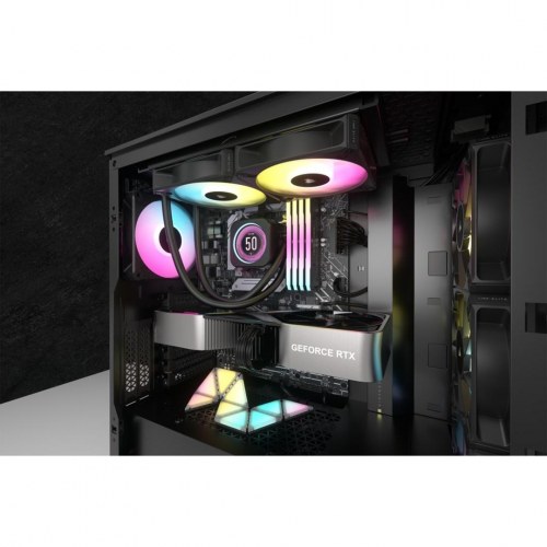 CPU vandkøler Corsair iCUE Link H100i - 240 mm, LCD, 2×120 mm, sort