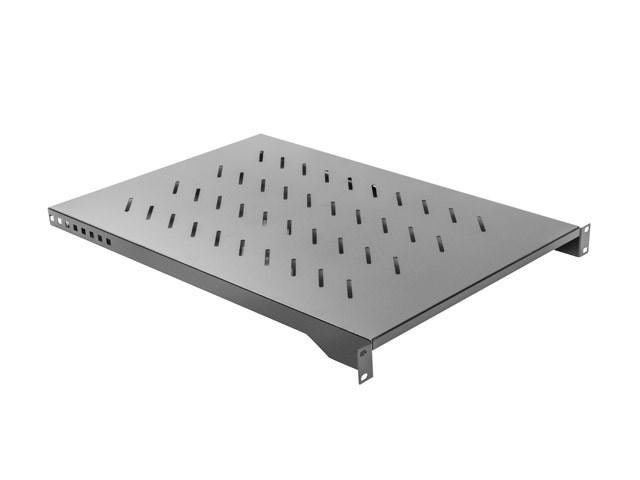 19" rackhylde til netværksskabe - Lanberg 1U, 1000 mm dyb, 483 × 750 mm, 15 kg, sort RAL9004 billede