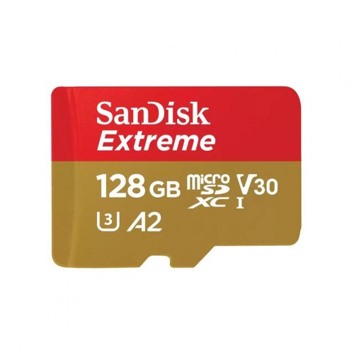 MicroSD-kort SanDisk Extreme 128 GB UHS-I U3 V30 + SD-adapter