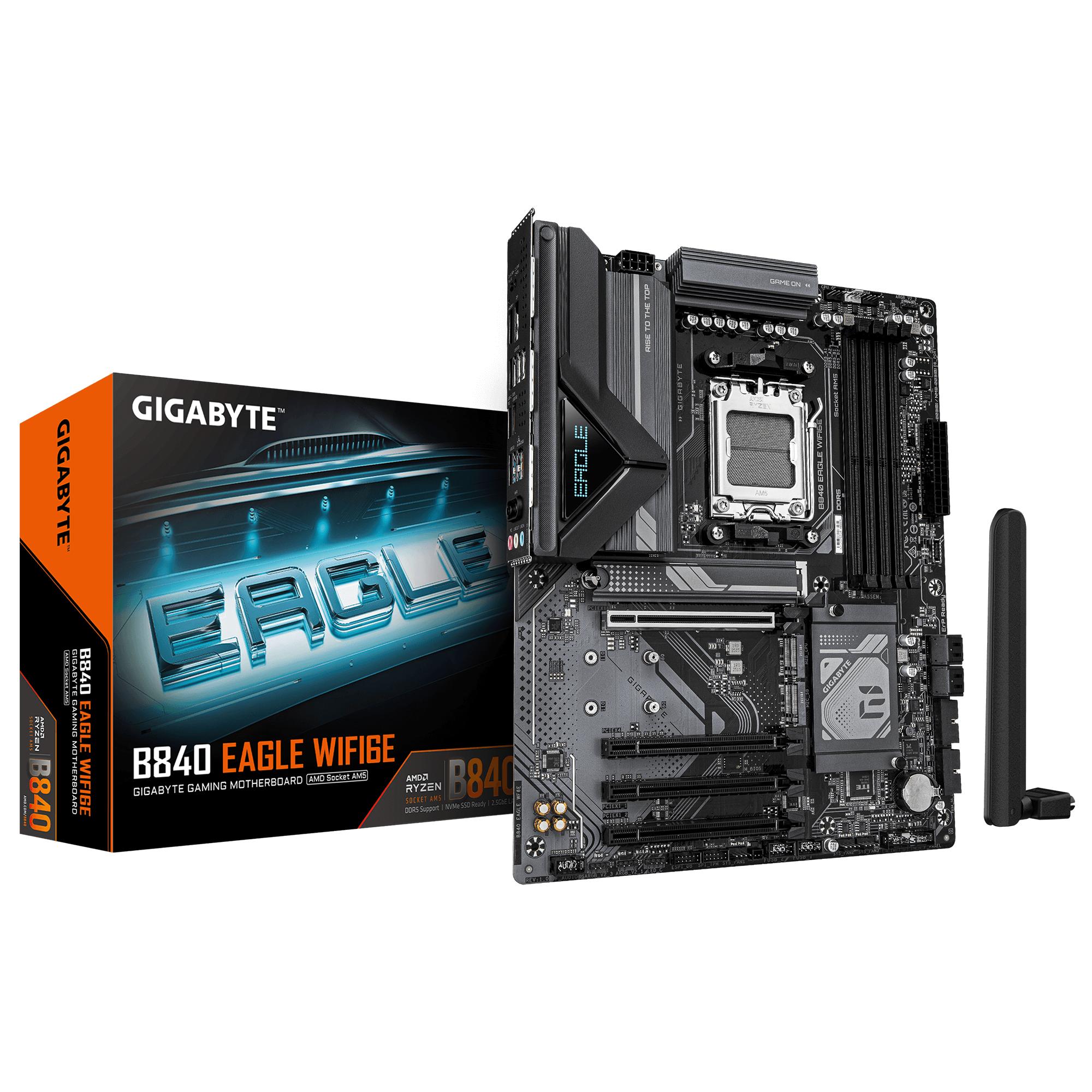 Bundkort ATX - Gigabyte B840 Eagle Wi‑Fi 6E, Socket AM5 billede