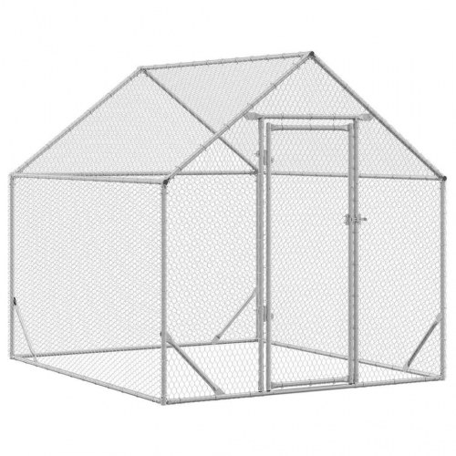 Hønsebur Sølv 200x170x177cm Galvaniseret stål