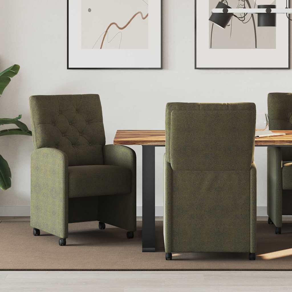 Spisestole 2 stk Army grøn 58 x 67 x 97 cm Faux suede læder
