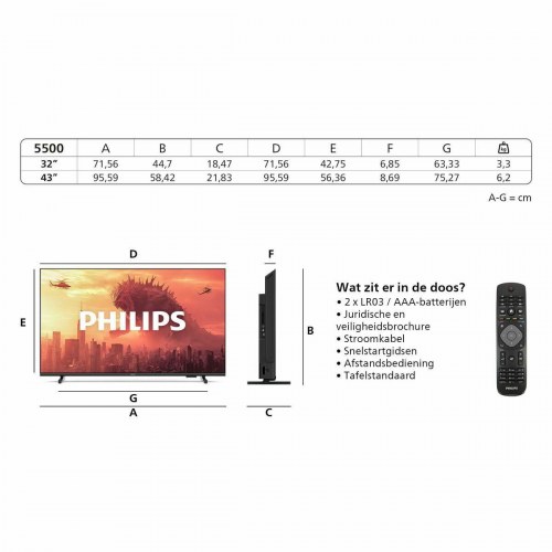 Smart TV Philips 32" HD LED 32PHS5500