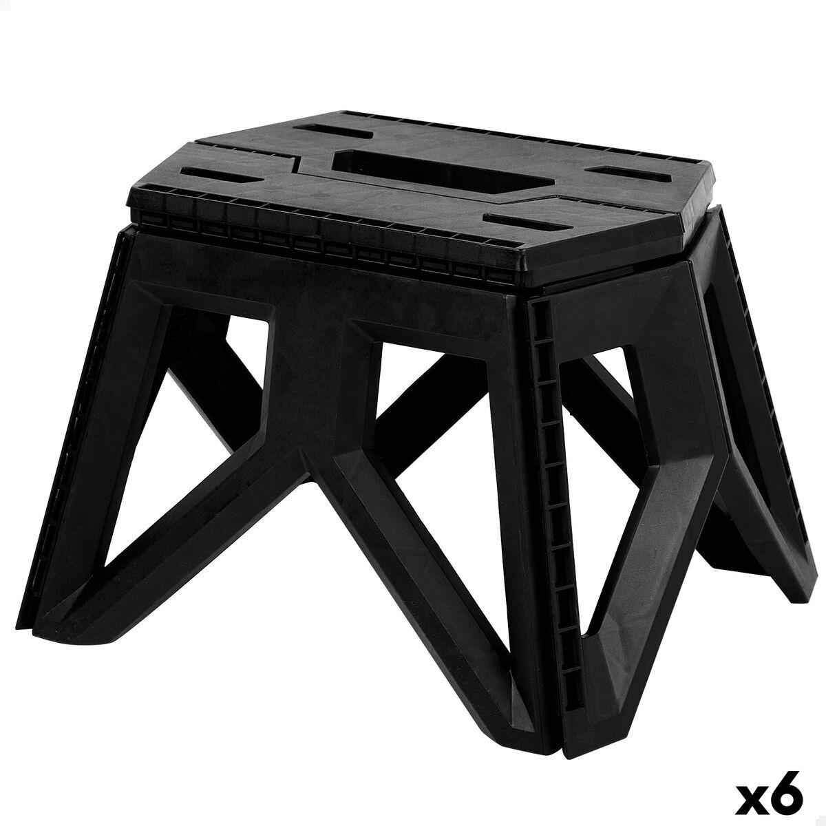Camping skammel Aktive - sammenklappelig, 34 × 23 × 27 cm (6 stk.), sort