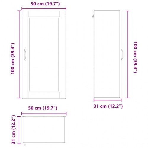 Vægskab til køkken Røget eg 50 x 31 x 100 cm Konstrueret træ