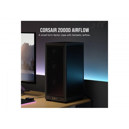 PC kabinet Corsair 2000D Airflow mini‑ITX tårn - sort
