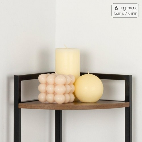 Hjørnereol Max Home - sort jern og træ MDF, 24 × 80 × 24 cm