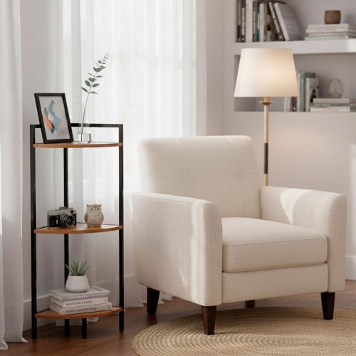 Hjørnereol Max Home - sort jern og træ MDF, 24 × 80 × 24 cm