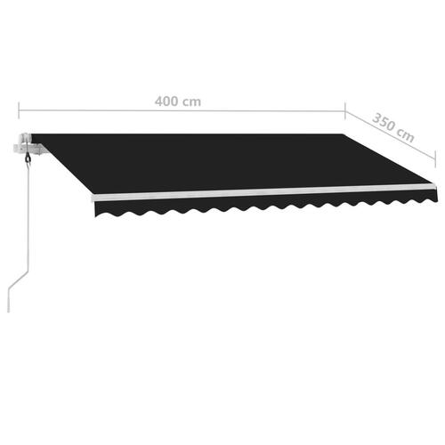 Fritstående markise 400x350 cm automatisk betjening antracitgrå