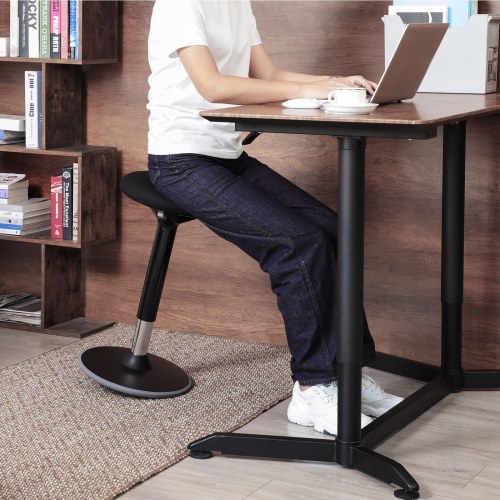 Kontorskammel aktiv vippe- og balancestol, justerbar 55–70 cm, sort