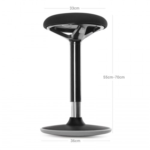 Kontorskammel aktiv vippe- og balancestol, justerbar 55–70 cm, sort