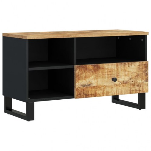 Tv-bord 80x33x46 cm - massivt mangotræ og konstrueret træ
