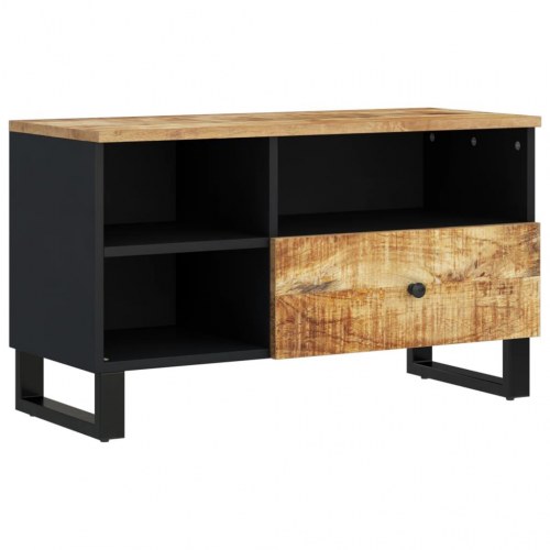 Tv-bord 80x33x46 cm - massivt mangotræ og konstrueret træ