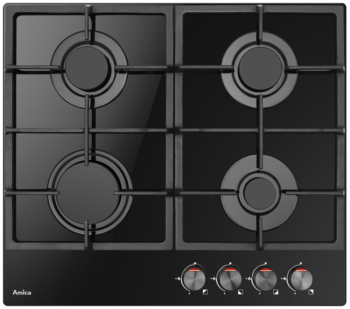 Gas kogeplade Amica PGCA 6100 APB – 60 cm, glas, 4 zoner