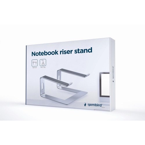 Laptop stander – Gembird NBS-D1-01, aluminium, sølv, 15,6"