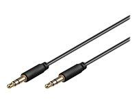 AUX lydkabel 3,5 mm stereo - Goobay 1 m, sort (slim) billede