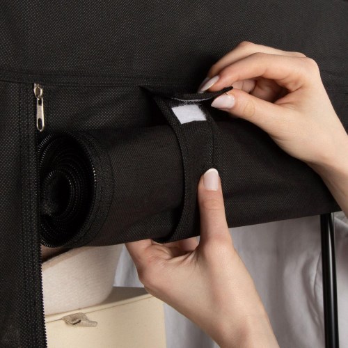 Garderobeskab stof Max Home - sort 88 × 167 × 45 cm (2 enheder)