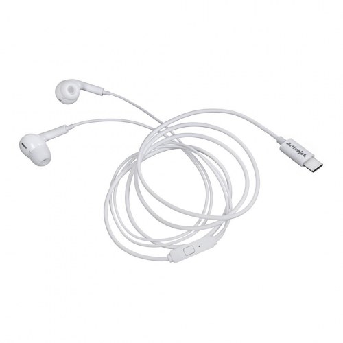In-ear høretelefoner USB-C – Activejet, hvid, med mikrofon