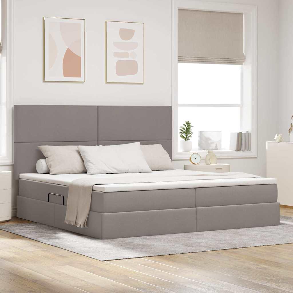 Seng Med Opbevaring Og Led Polyester - Gråbrun / 200 x 200 cm / Med ensartet mønster