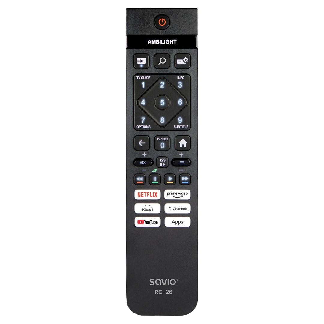 Fjernbetjening til TV - Savio RC-26 IR, kompatibel med Philips