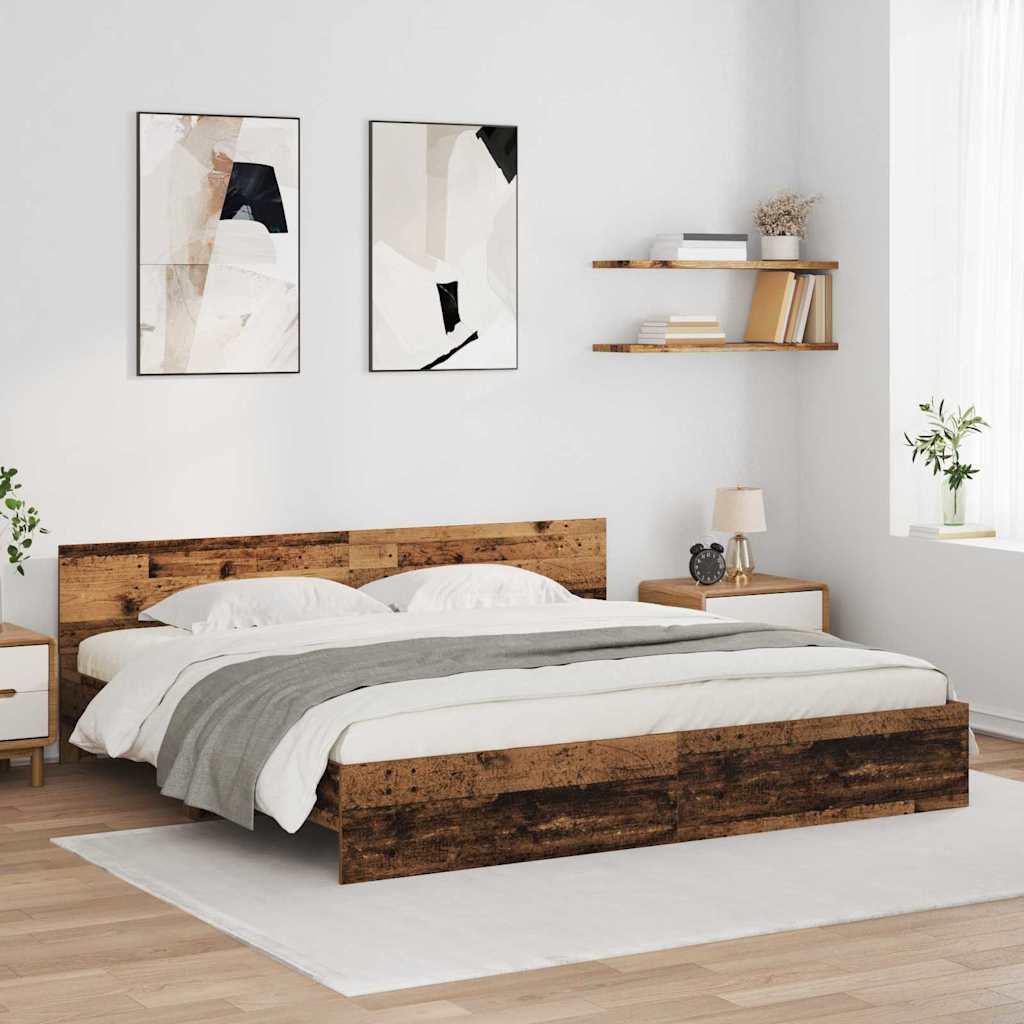 Sengestel Gammelt træ 200 x 200 cm Konstrueret træ