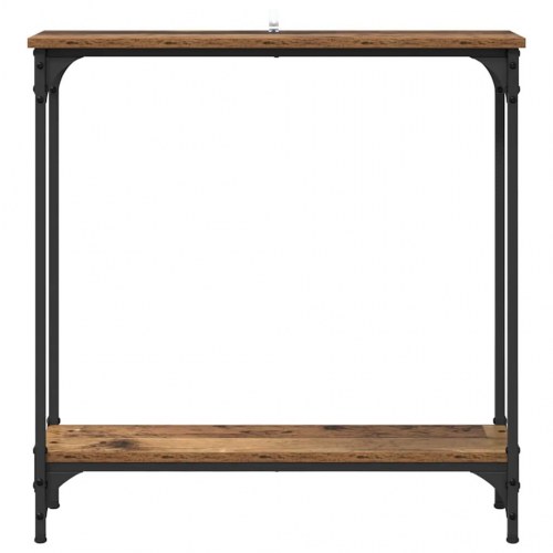 Konsolbord i gammelt trælook - 75 × 22,5 × 75 cm, konstrueret træ og metal
