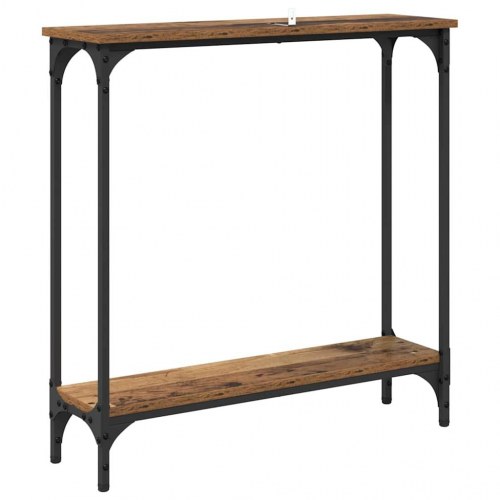 Konsolbord i gammelt trælook - 75 × 22,5 × 75 cm, konstrueret træ og metal
