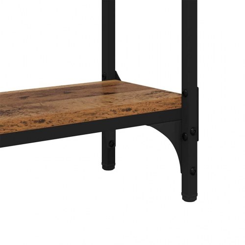 Konsolbord i gammelt trælook - 75 × 22,5 × 75 cm, konstrueret træ og metal
