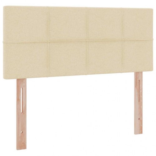 LED opbevaringsseng med madras - creme 120 x 200 cm, stof