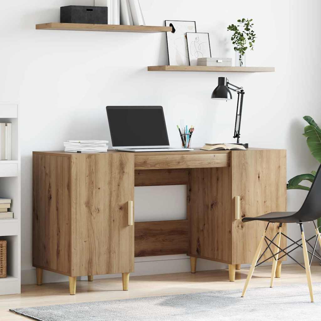 Bord med hylde Artisan Egetræ 140 x 50 x 75 cm Konstrueret træ