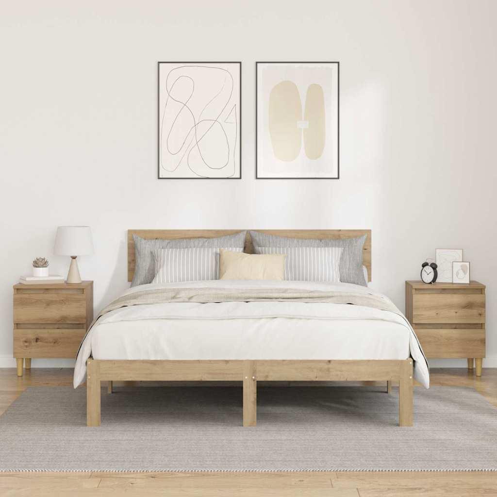 Sengeskabe 2 stk Artisan Egetræ 40 x 35 x 50 cm Konstrueret træ