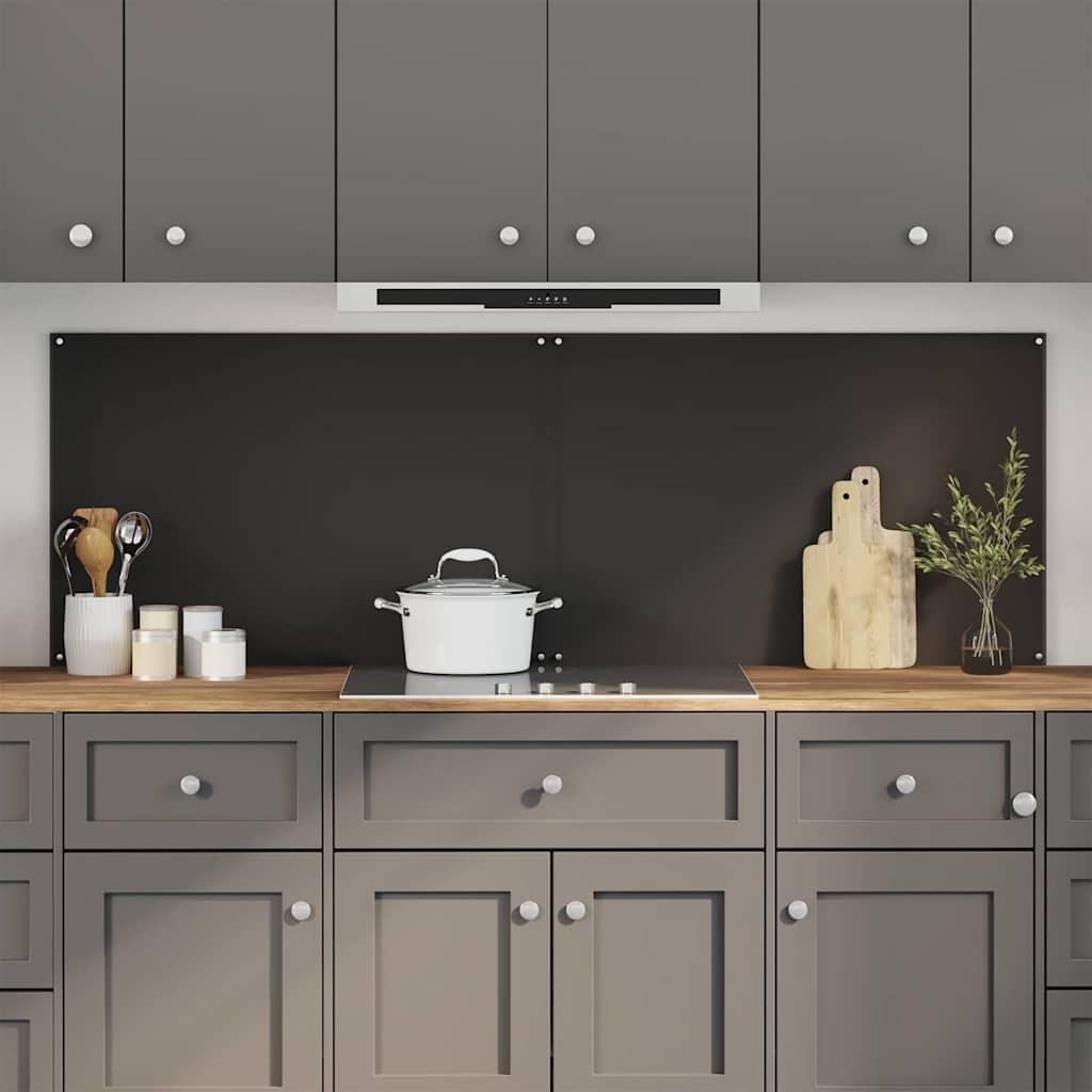 Køkken bagvæg 2 stk Sort 90 x 60 cm hærdet glas
