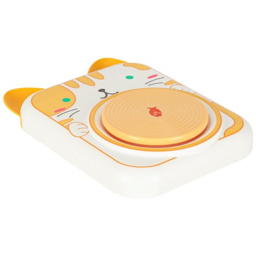 Drejeskive til ler – kreativt sæt med maling, kat gul