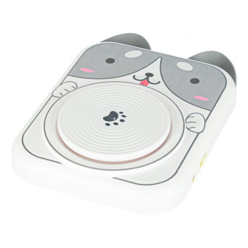 Drejeskive til ler – kreativt sæt med maling, hundemotiv (grå)