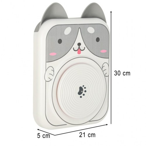 Drejeskive til ler – kreativt sæt med maling, hundemotiv (grå)