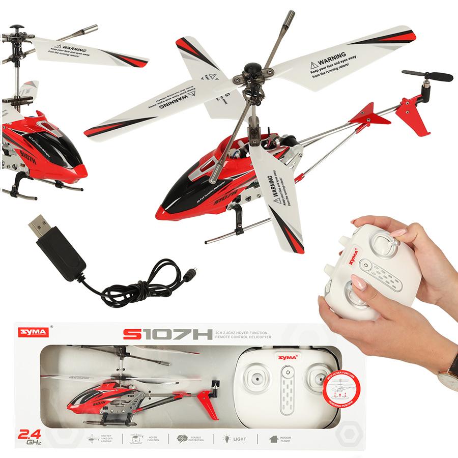 Fjernstyret helikopter SYMA S107H 2,4 GHz - rød