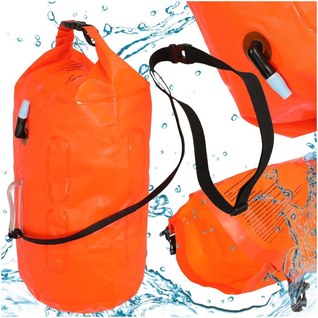 SvÃ¸mmebÃ¸je med tÃ¸r lomme og flÃ¸jte - 20 l, orange