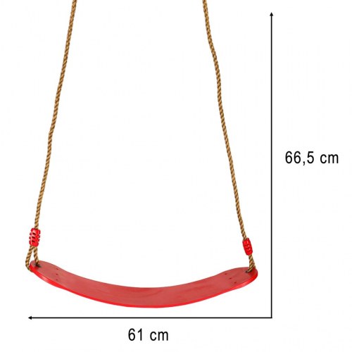 Gynge til haven til børn – flad, holdbar, rød