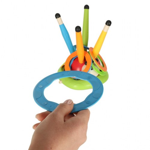 Udendørs legetøj 3-i-1 – mariehøne springespil, ringspil og raket-affyrer til børn