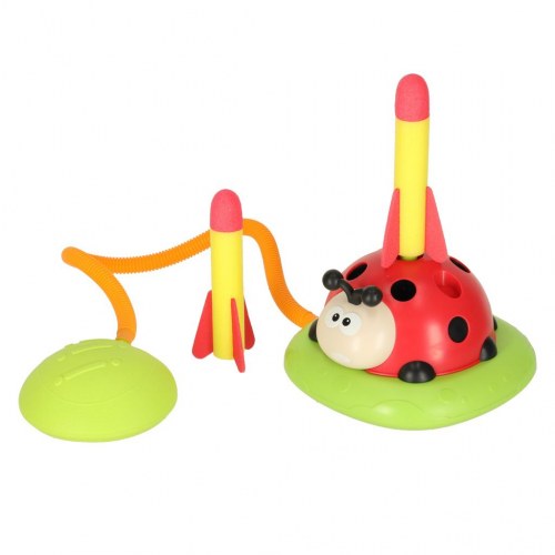 Udendørs legetøj 3-i-1 – mariehøne springespil, ringspil og raket-affyrer til børn