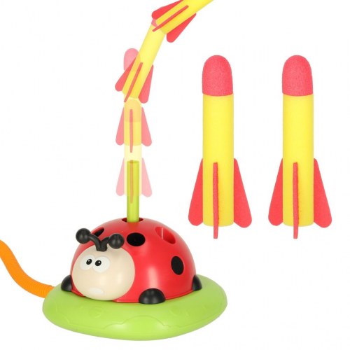 Udendørs legetøj 3-i-1 – mariehøne springespil, ringspil og raket-affyrer til børn