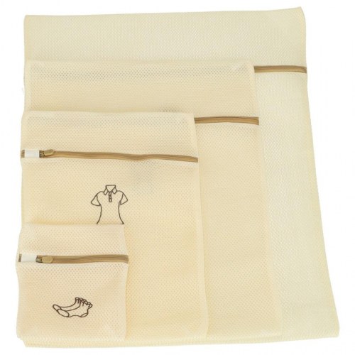 Vaskeposer til vaskemaskine - sæt med 6 stk., beige
