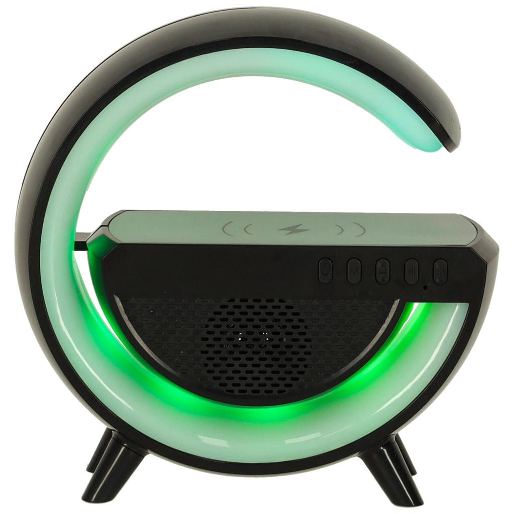 Bluetooth højttaler med RGB-lys og trådløs oplader - 3 W, sort