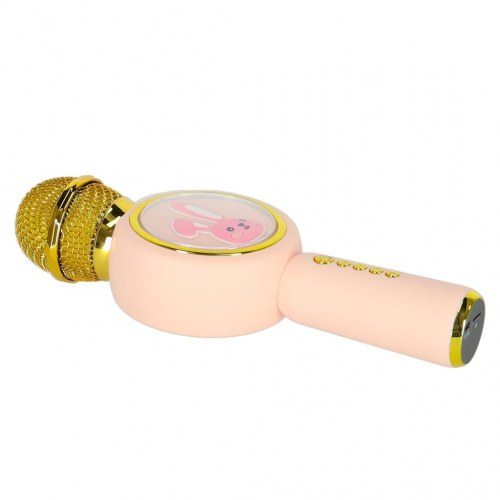 Karaoke mikrofon med højttaler – trådløs, kanin, rosa