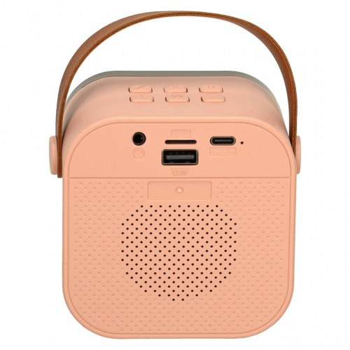 Karaoke højttaler med mikrofon – pink, Bluetooth, LED