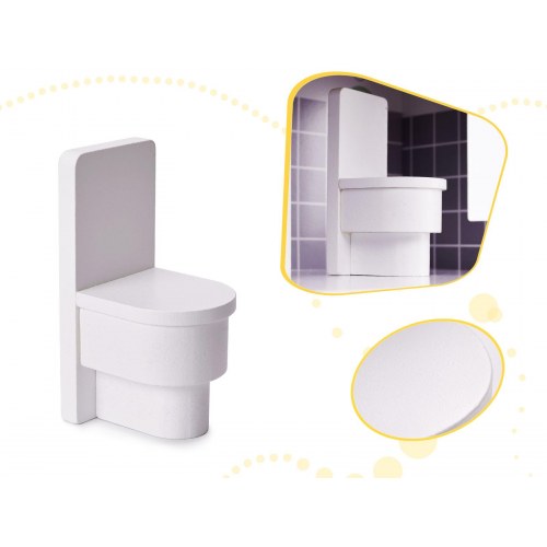 Dukkehus i træ med møbler 70 cm – grå